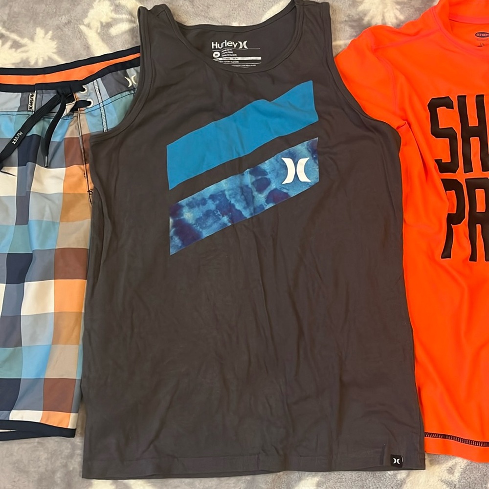 Cool Bundle Boys Hurley Trunks/Tank & Ild Navy Top Sz 10-12 - Picture 2 of 12
